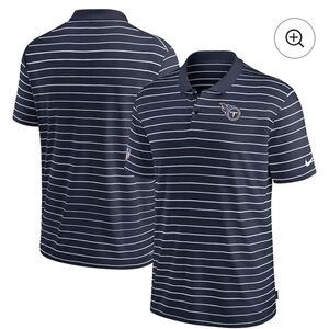 Nike Dri Fit NFL Tennessee Titans Polo Navy Blue Stripes Size Medium Football